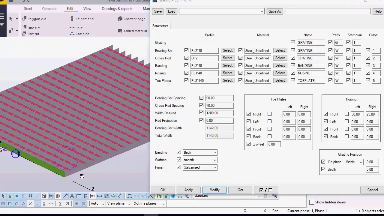 Tekla Structures Grating Plugin