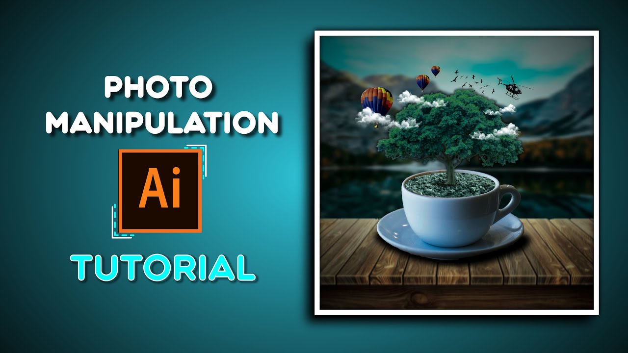 Illustrator Tutorial - PHOTO-MANIPULATION - CUP MANIPULATION