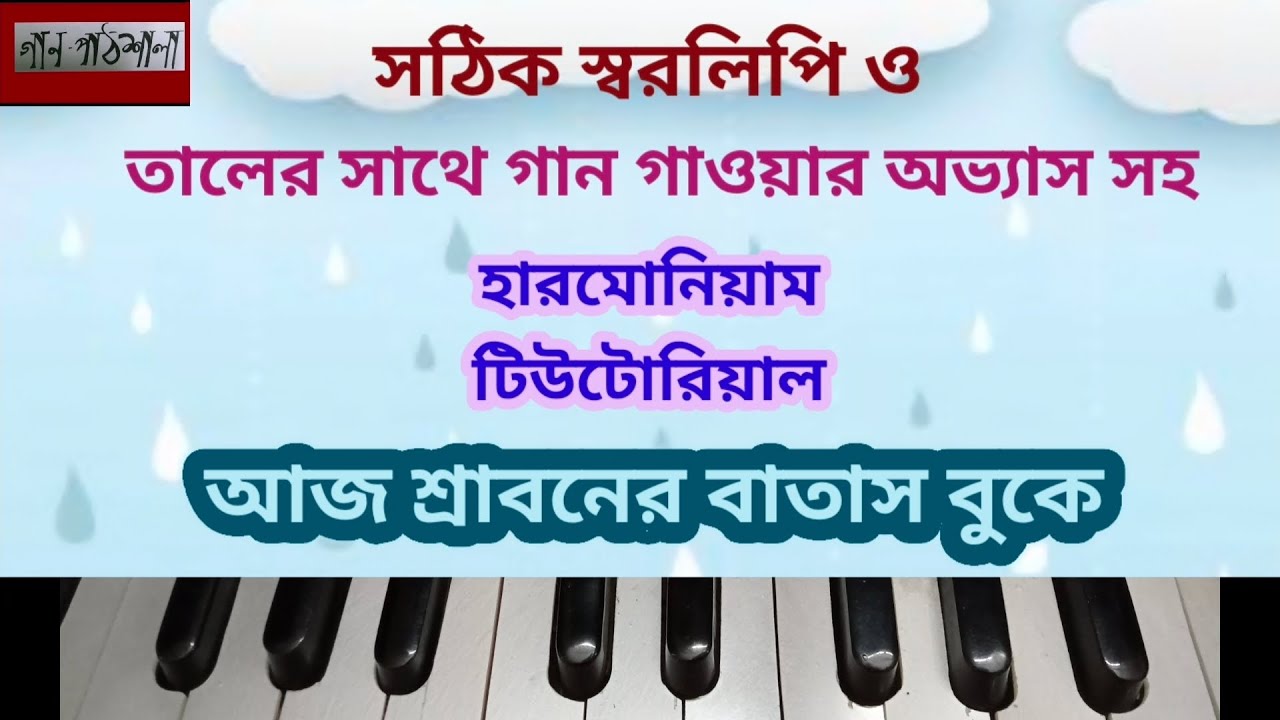 Aaj Shraboner Batash Buke | আজ শ্রাবণের বাতাস বুকে | Gaanpathshala Adhunik Gaan Harmonium Tutorial
