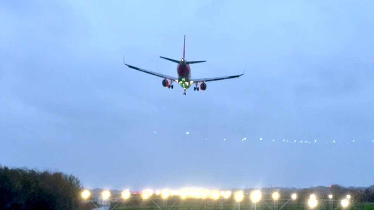 Storm Claudia @ Manchester Airport. Great pilots flying in some terrible conditions. Amazing skills