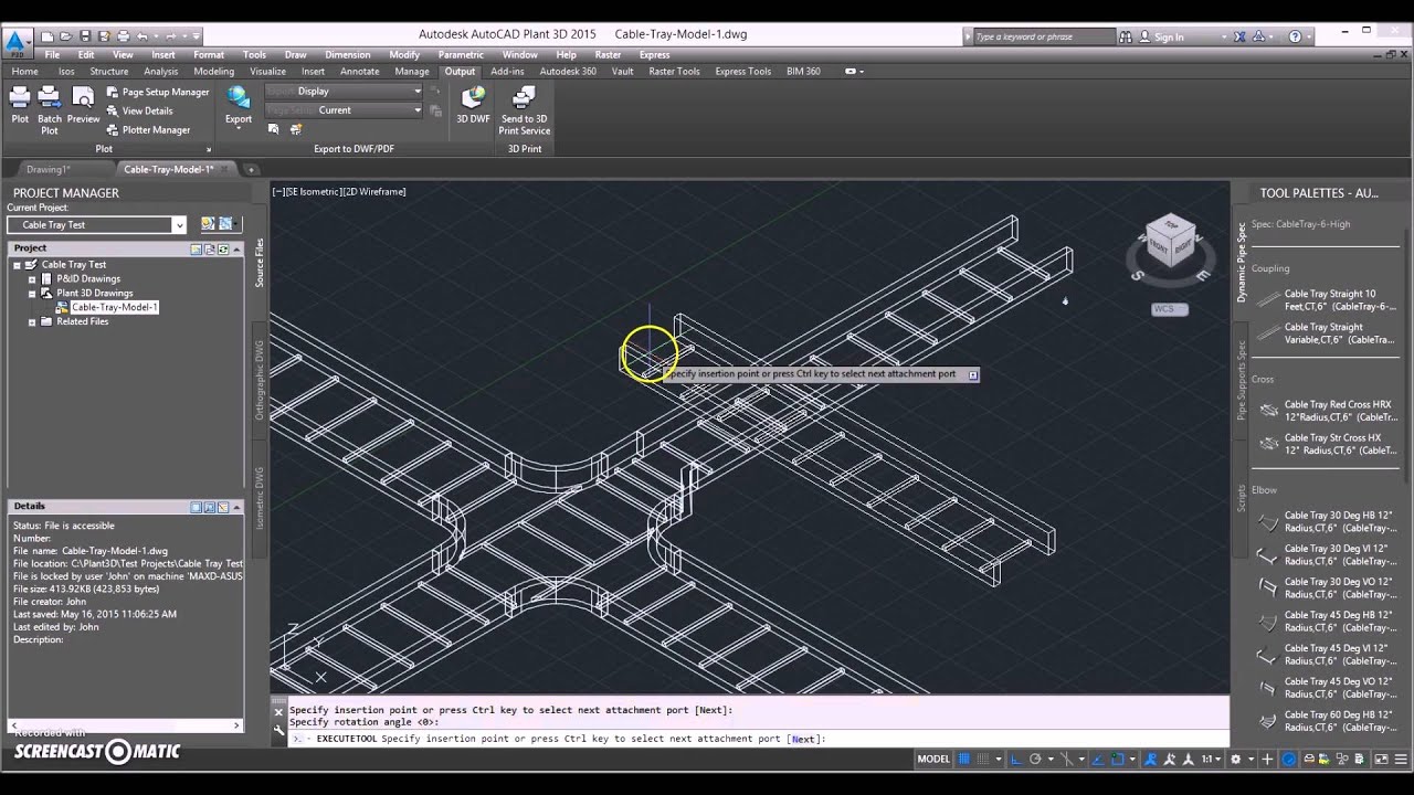 AutoCad Plant 3D Cable Tray System