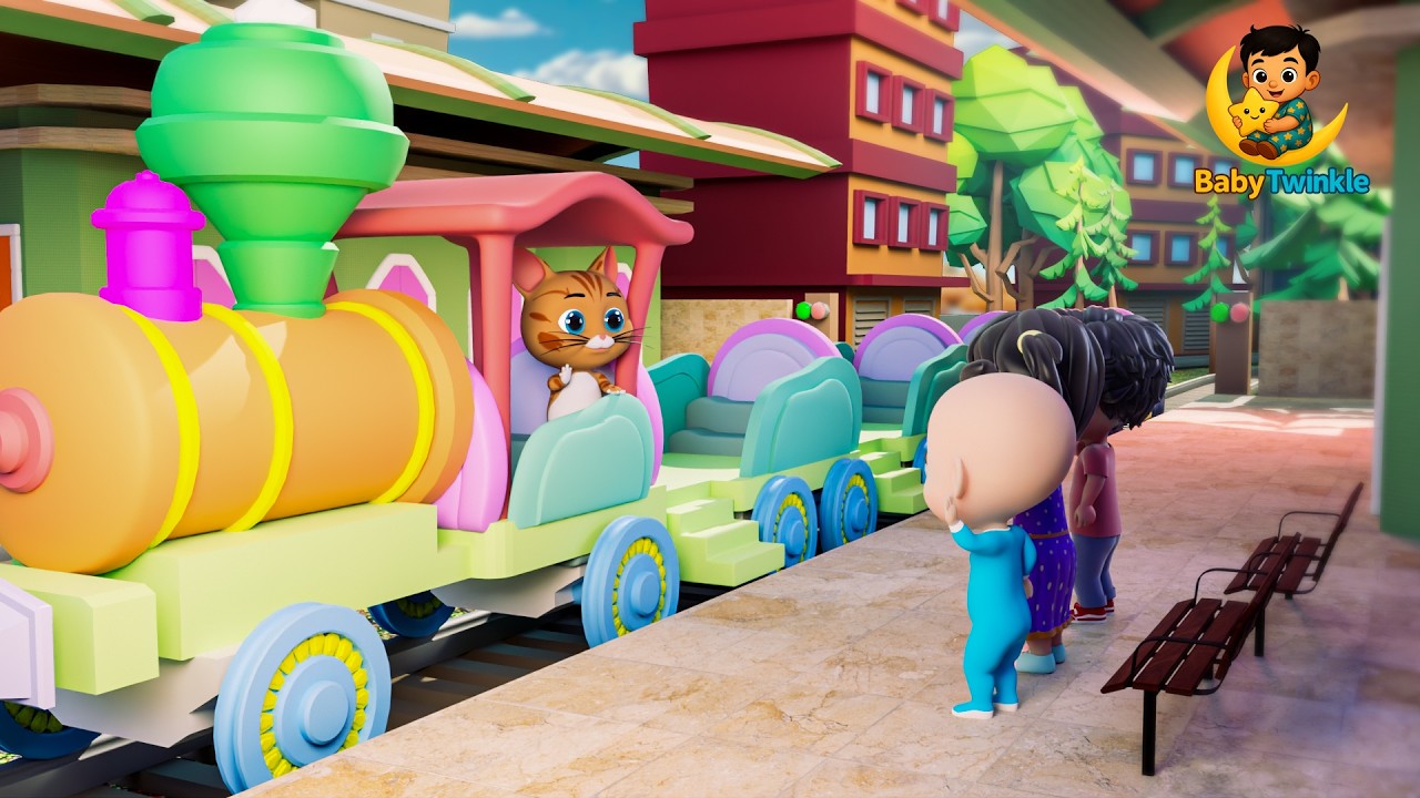 The Wheels on the Train Go Round and Round 🚂  Fun Train Song for Babies  Baby Twinkle
