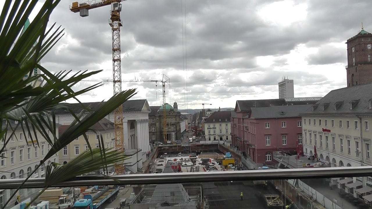 Karlsruhe U-Bahnbau am Marktplatz vom Hotel am Markt aus beobachtet am 04.03.2015