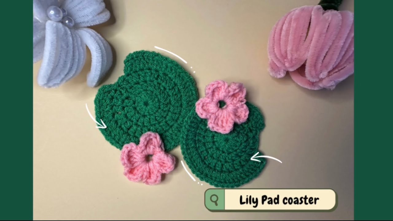 How to crochet lily pad coaster easy☕️🐸🧶/under 30min 