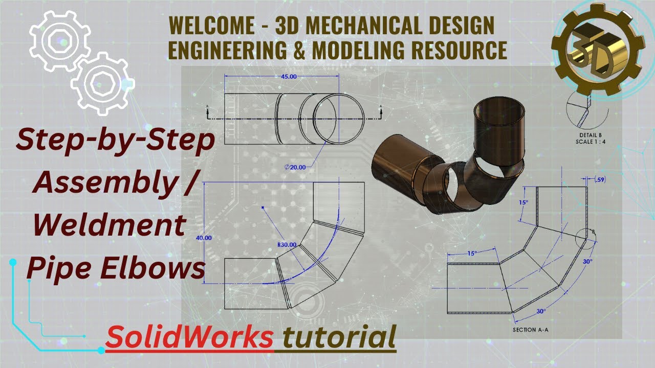 ⚡ Пошаговое руководство: проектирование 3D-отвода для трубы в #solidworks