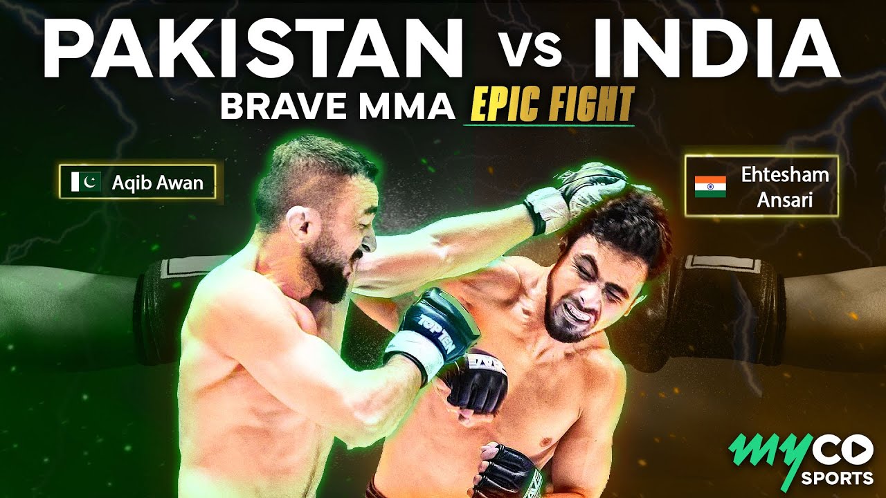 Акиб Аван жестоко избивает индийского бойца Эштешама Ансари | Brave MMA | myco sports