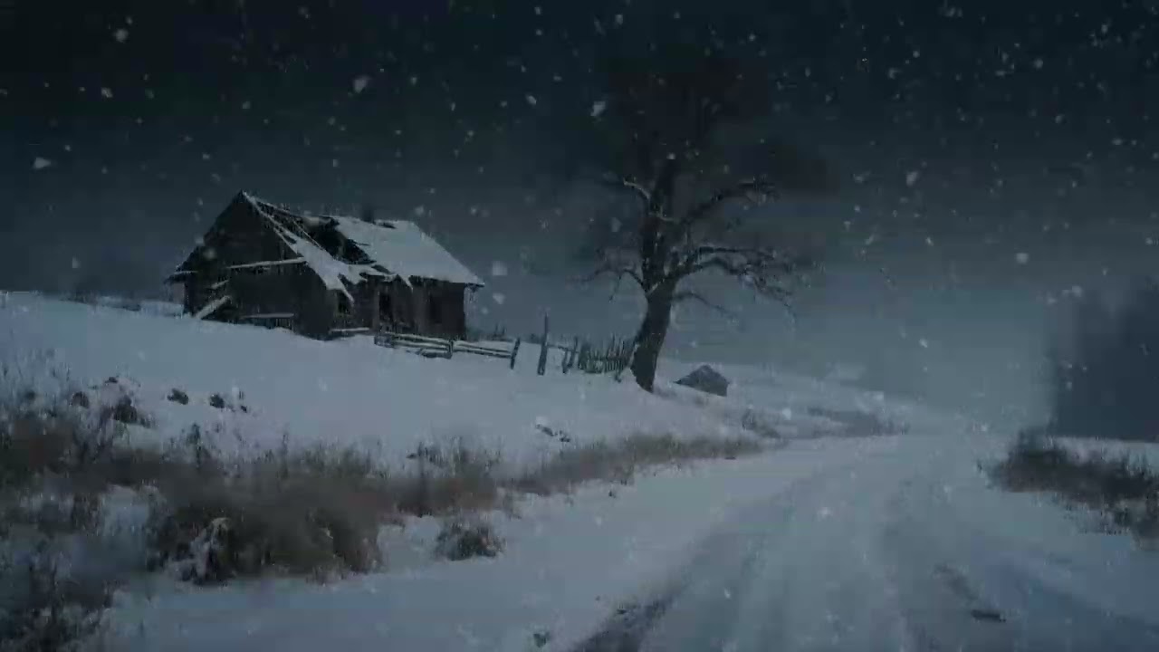 Heavy Snowfall & Howling Blizzard | Cabin Ambiance for Sleeping