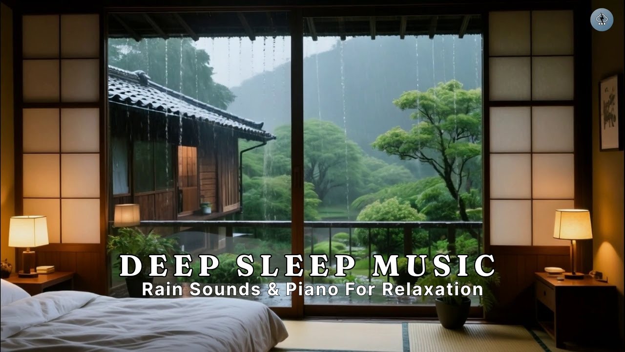 Relaxing Sleep Music & Insomnia - Stress Relief with Warm Bedroom 🎶 Peaceful Piano with Rain Sounds