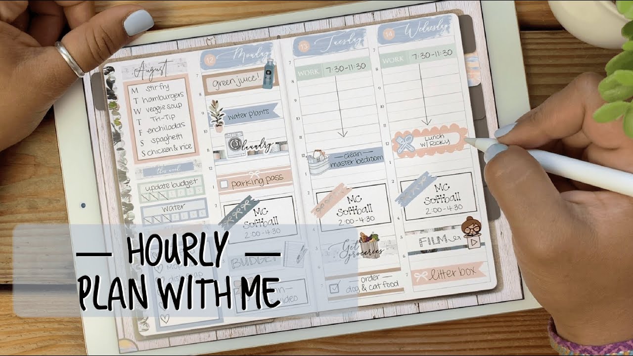 DIGITAL PLAN WITH ME || Hourly Planner Inserts