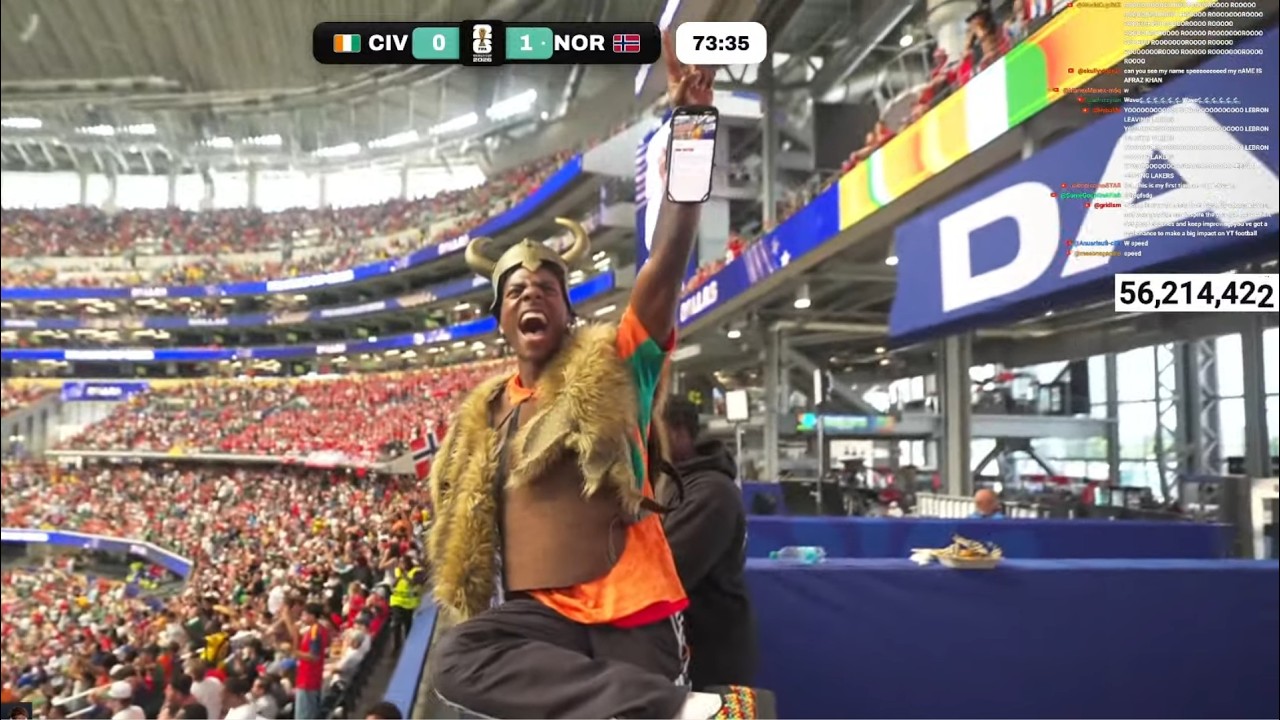 iShowSpeed Reacts To Amad Diallo&rsquo;s Goal Against Norway 🤯🇨🇮