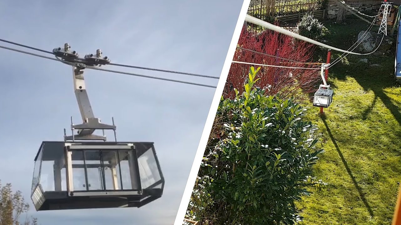 Modellseilbahn (Pendelbahn) im Garten