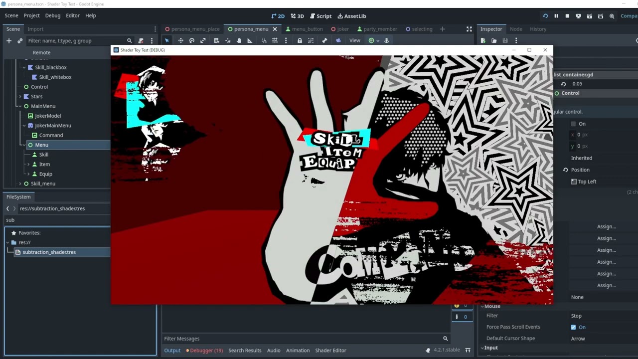 Persona 5 Menu in Godot attempt