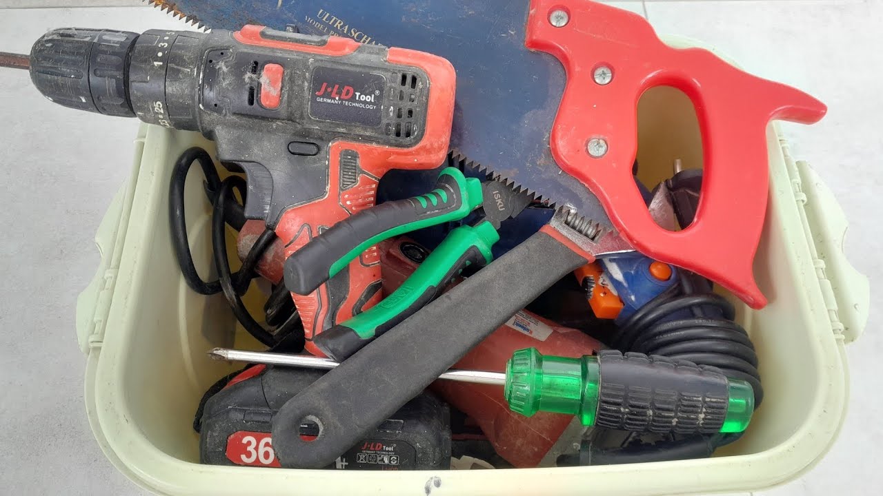 Engineering Building Tools, Bor, Gerinda, Obeng, Pahat, Tang, Kunci inggris, Waterpass, Saw