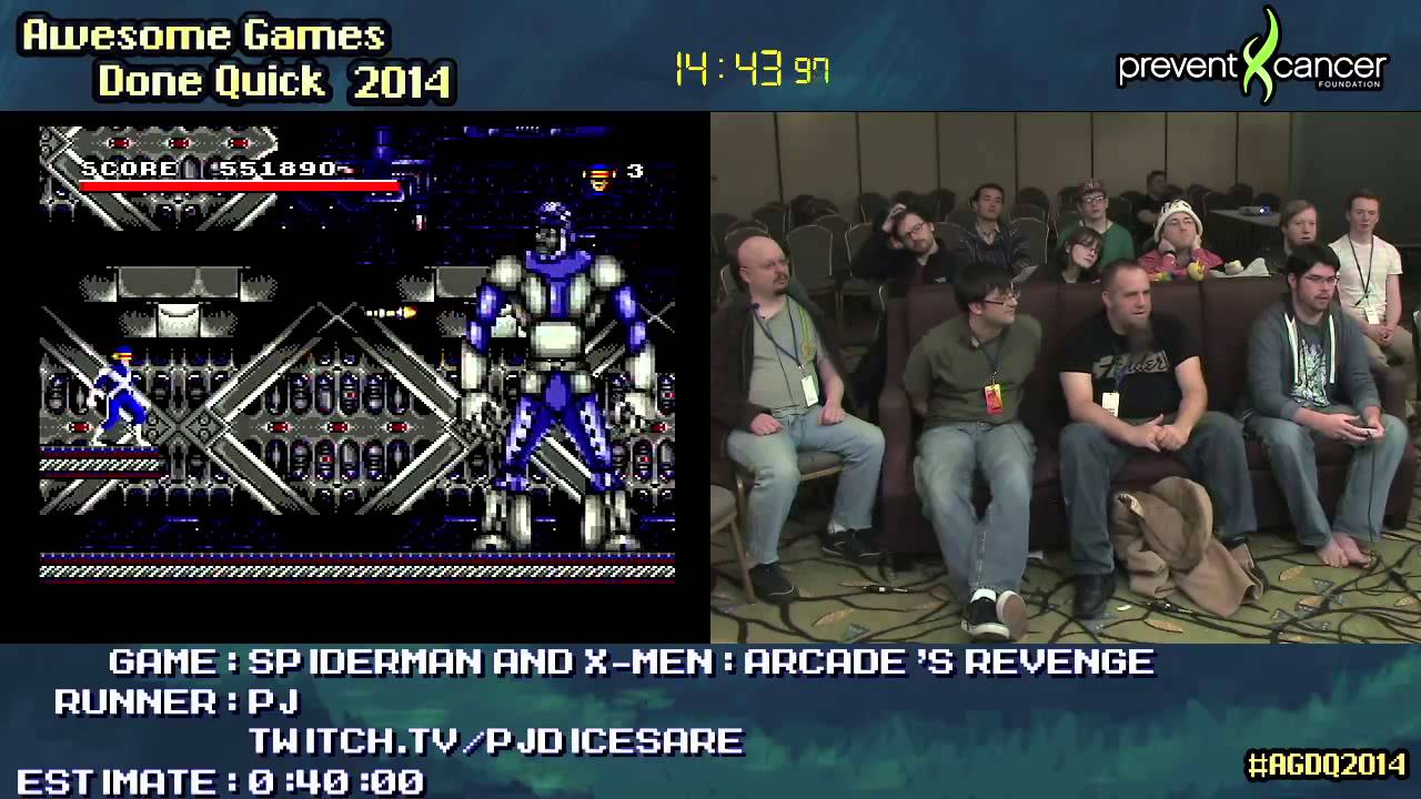 Spiderman & X-Men: Arcade's Revenge :: Live SPEED RUN (0:31:06) [SNES] by PJ #AGDQ 2014