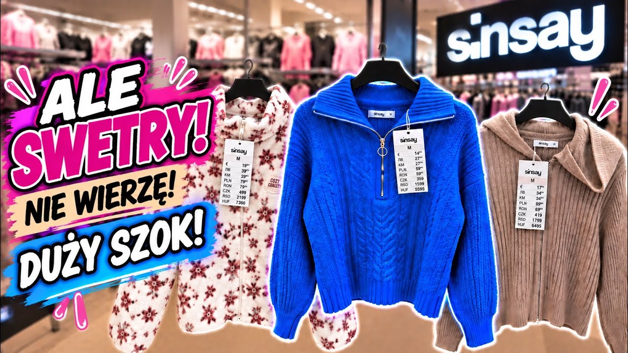 SINSAY 💙 CHABROWY SWETEREK WOW 💙 NOWE KURTKI PIŻAMY I ŚWIĄTECZNY✨🐻🎄