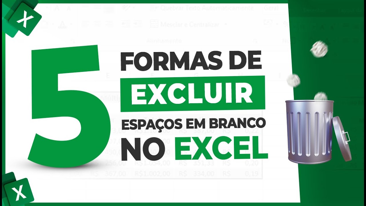 5 Formas de Excluir Espaços em Branco no Excel