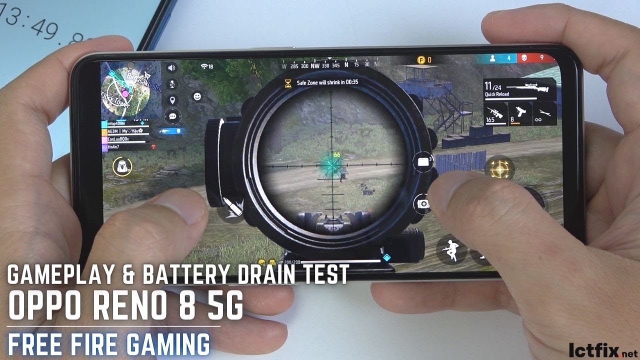 Oppo Reno8 5G Free Fire Gaming test | Dimensity 1300, 90Hz Display