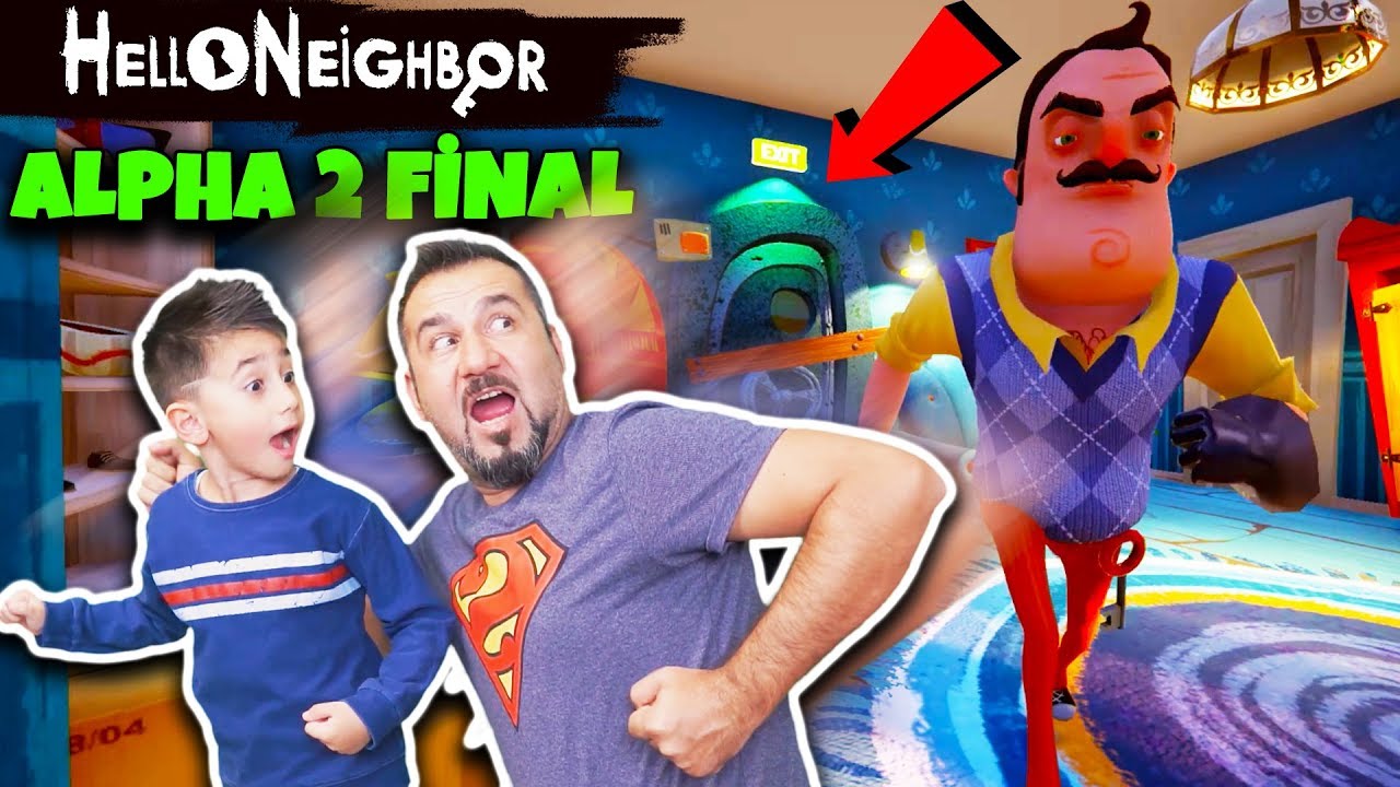 BODRUMA AÇILAN GİZLİ KAPI! KAZIM USTA PEŞİMİZDE! | HELLO NEIGHBOR ALPHA 2 FİNAL