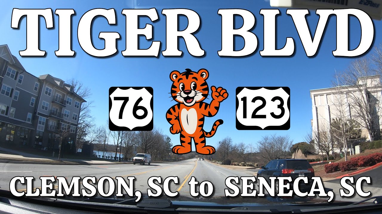 Driving Clemson, SC to Seneca, South Carolina | Scenic US-123 North Dashcam | Tiger Blvd Drive