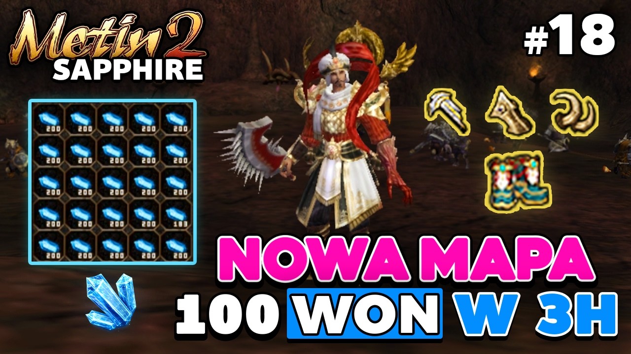 Metin2 Sapphire - Nowa Mapa Dodana - Niesamowite Dropy - 100 won w 3h #18