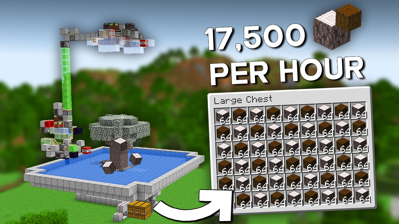 Minecraft Pale Oak Tree Farm 1.21.10 - Pale And Dark Oak Tree Farm Tutorial - 17500+ Per Hour