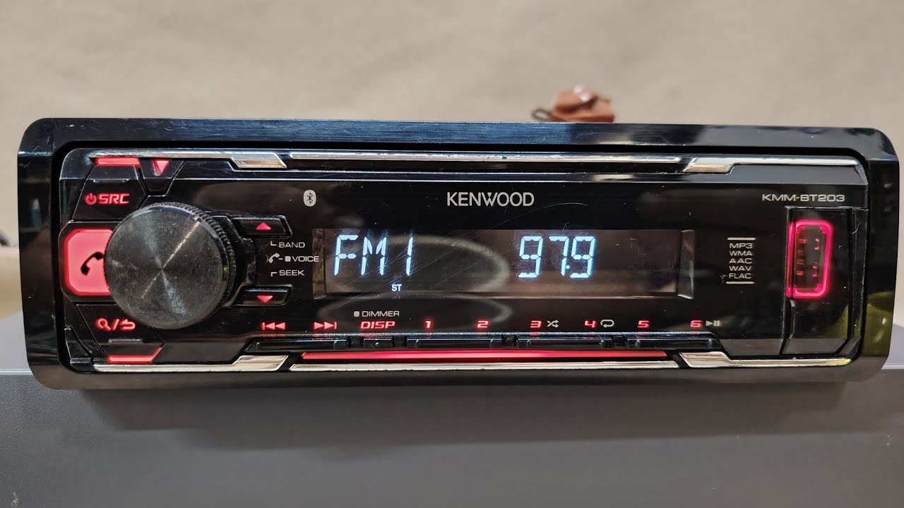 Kenwood KMM-BT203 Bluetooth USB MP3 AUX Radio Samochodowe Prezentacja Car Audio Test 