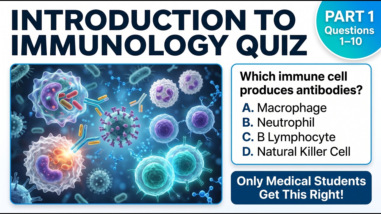 Introduction to Immunology Quiz (Part1) | 10 MCQs with Answers & Explanations | Medical Microbiology