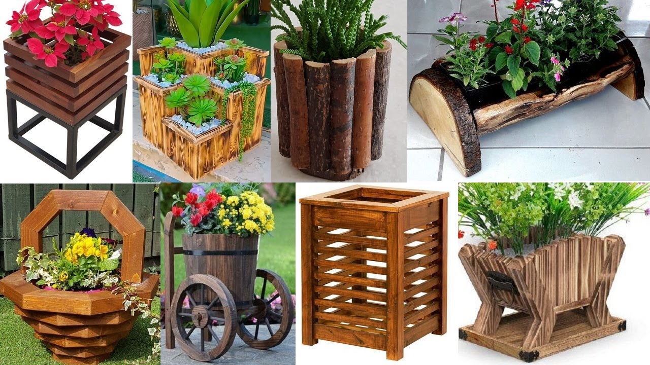 Wooden flowerbox and wooden plant pot ideas you can make as mini woodworking projects
