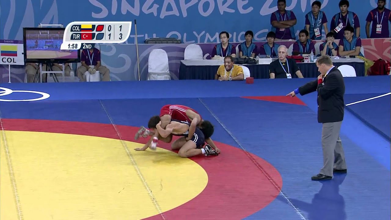 Men's Freestyle Wrestling 54Kg - Bronze Medal Contest - Singapore 2010 Youth Games