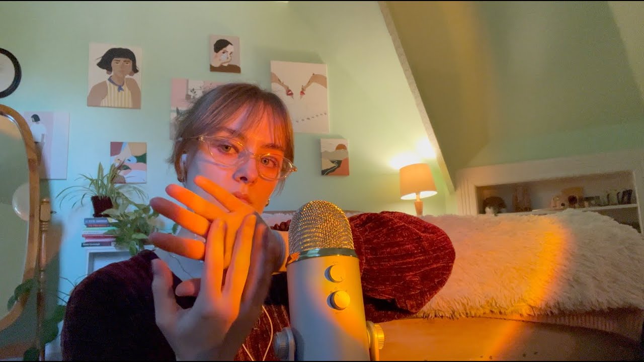 asmr hand and nail sounds + whispered rambles