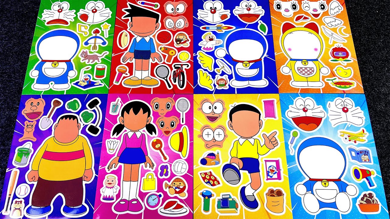 [Sticker ASMR] Decorating a Satisfying Doraemon Sticker Book 🌰
