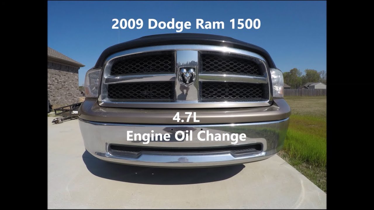 Замена масла в Dodge Ram 1500 2009 года выпуска, двигатель 4.7л V8.