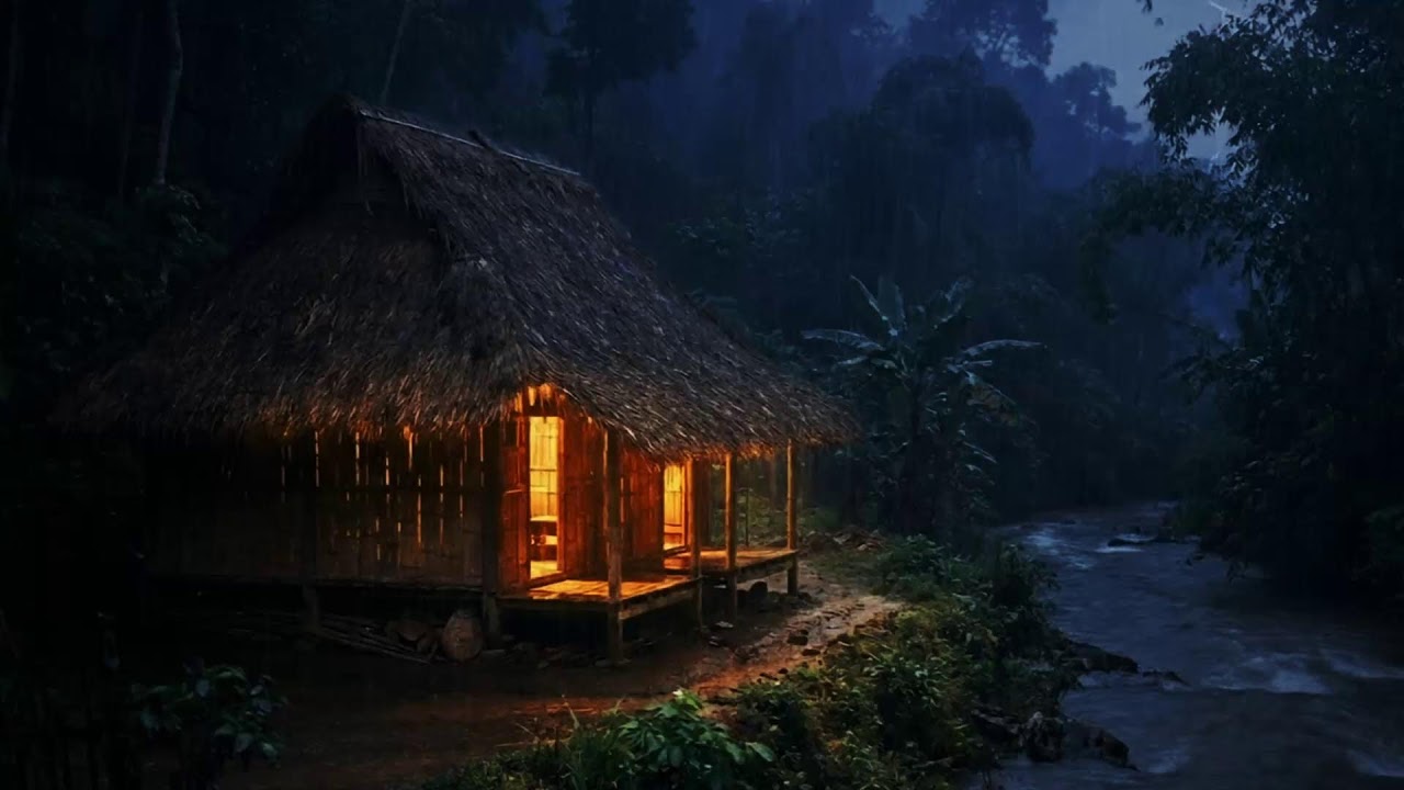 Peaceful Night Rainfall | Relaxing White Noise for Sleep and Relaxation