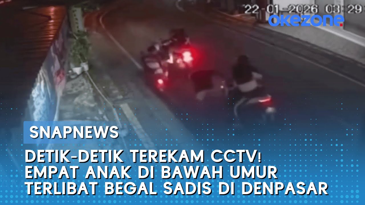 Terekam CCTV! Empat Anak di Bawah Umur Terlibat Begal di Denpasar