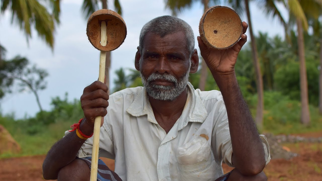 Natural Handmade Coconut Shell Ladle Making Process in India | Bee Tech