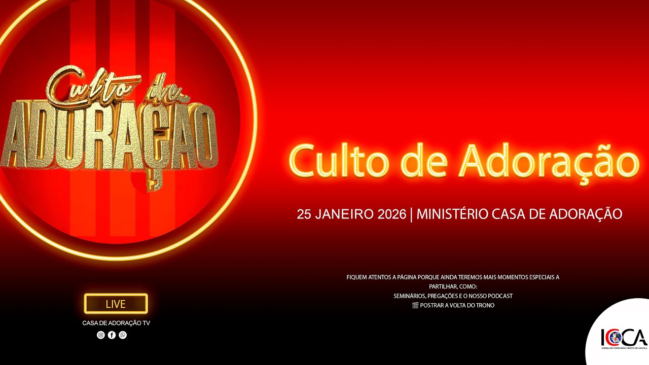 CULTO DE ADORAÇÃO | PREGADOR PASTOR CEDRIC MABANGA 25.01.2026