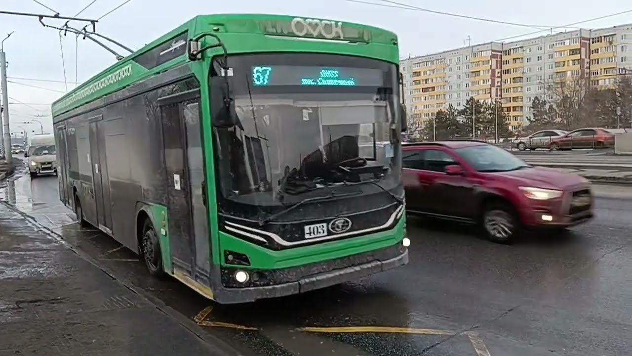 Троллейбус ПКТС-6281.00 &laquo;Адмирал&raquo; в новой раскраске на 67 маршруте, в городе Омске.