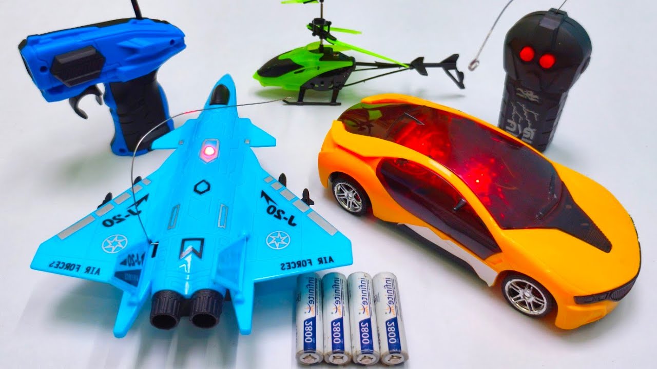 Unboxing 27MHz Remote Control Racing Rc Car and Radio Control Airplane, rc helicopter, racing rc car