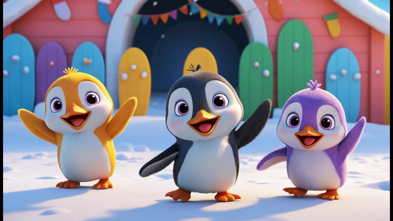 Nine Little Toy Penguins Waddle Waddle Waddle | Counting to 9 & Winter Playroom Fun