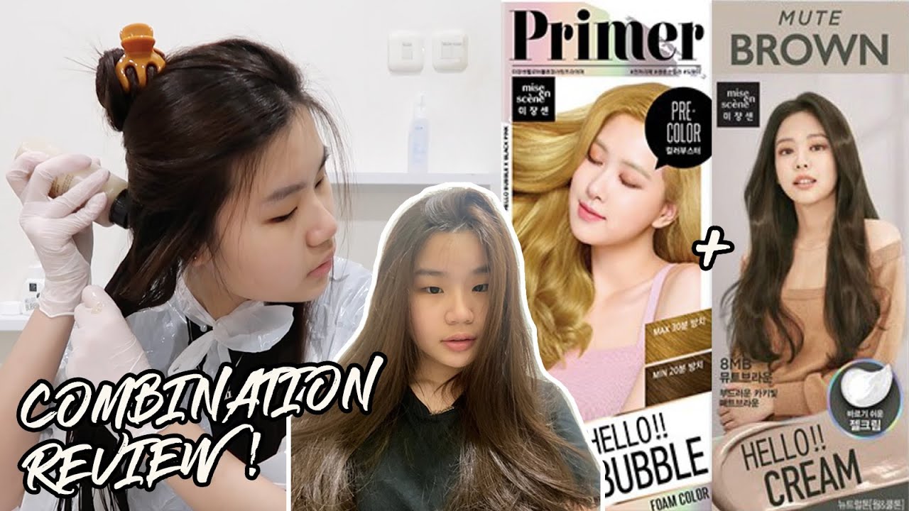 (+ENG) i dyed my hair again!! with mise en scene hello bubble + cream combination review