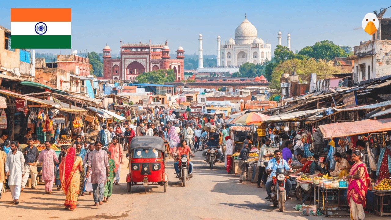 Агра, Индия🇮🇳 Древние чудеса света и хаотичный ритм повседневной жизни (4K UHD)
