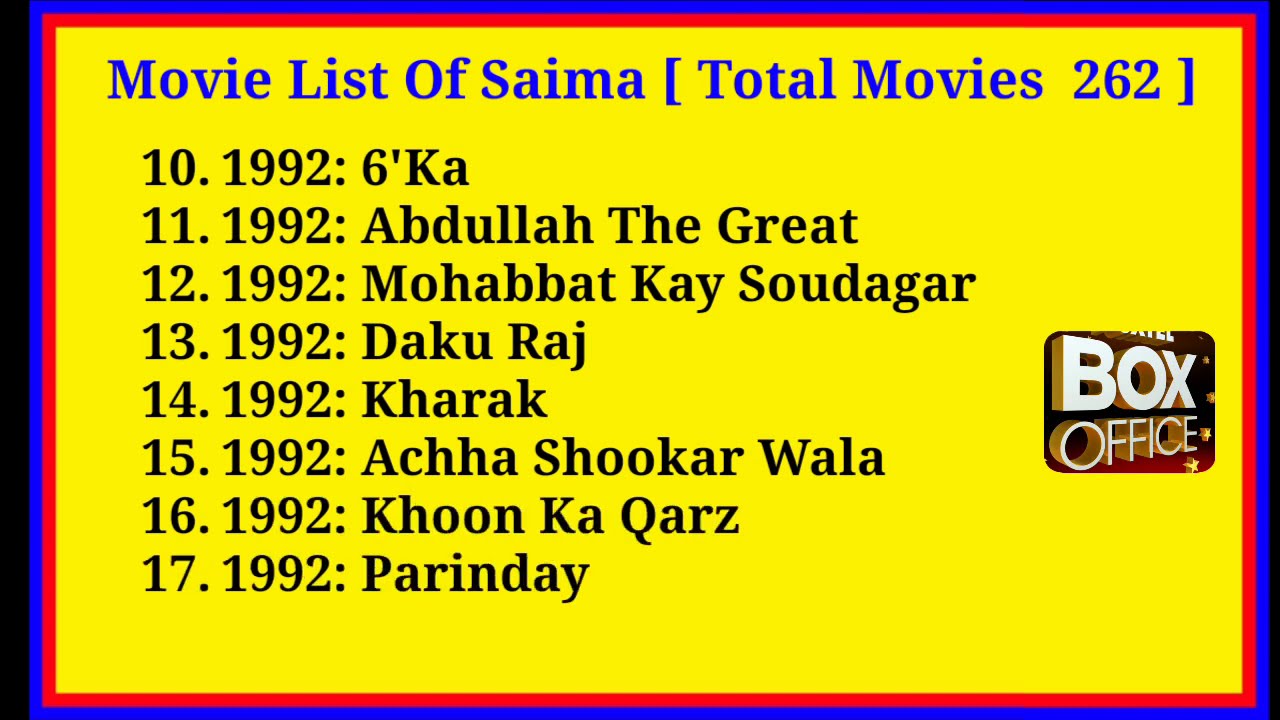Saima ki Filmography ,,{1990 to 2017}  ,,pakistani actress saima .famous herone