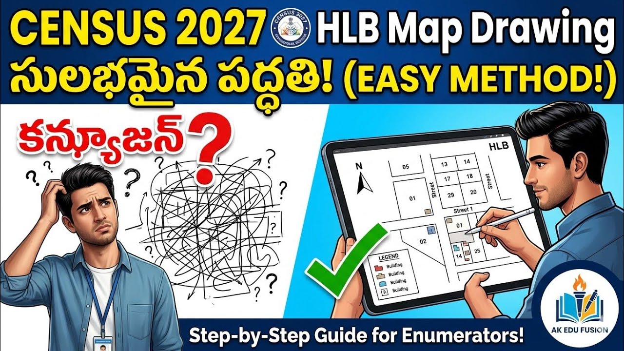 Census 2027: How to Draw HLB Layout Map? ఎన్యుమరేటర్ల కోసం సులభమైన పద్ధతి (Easy Method)!