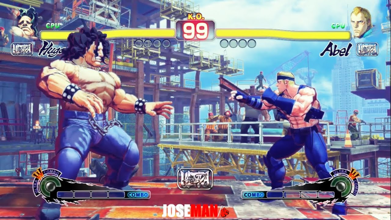 Ultra Street Fighter IV Hugo vs Abel (Hardest CPU vs CPU)