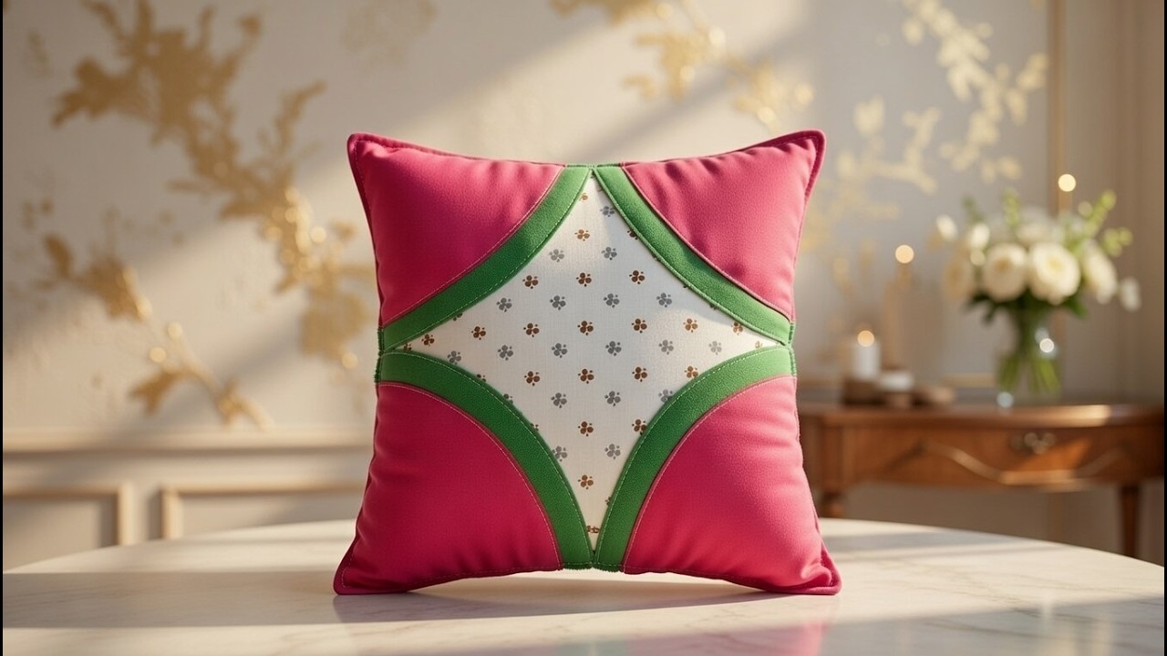 Easy Quilt Pattern for Cushion | Patchwork Cushion Cover Sewing Tutorial for Beginners | DIY Quilt