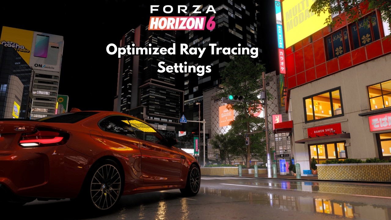 Сравнение настроек трассировки лучей в Forza Horizon 6 на ПК: включена и выключена. Оптимизирован...