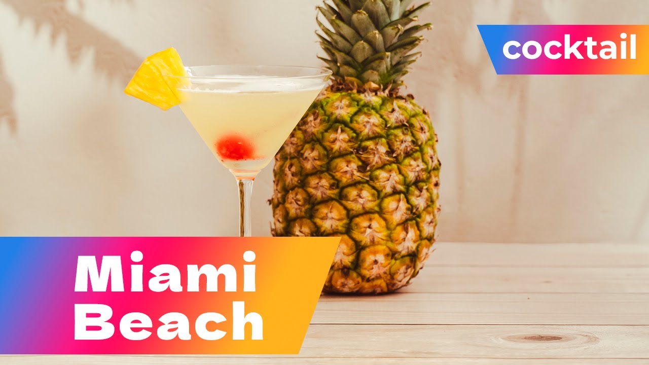 Miami Beach Cocktail Recipe | Tropical Gin & Pineapple Martini-Style Drink
