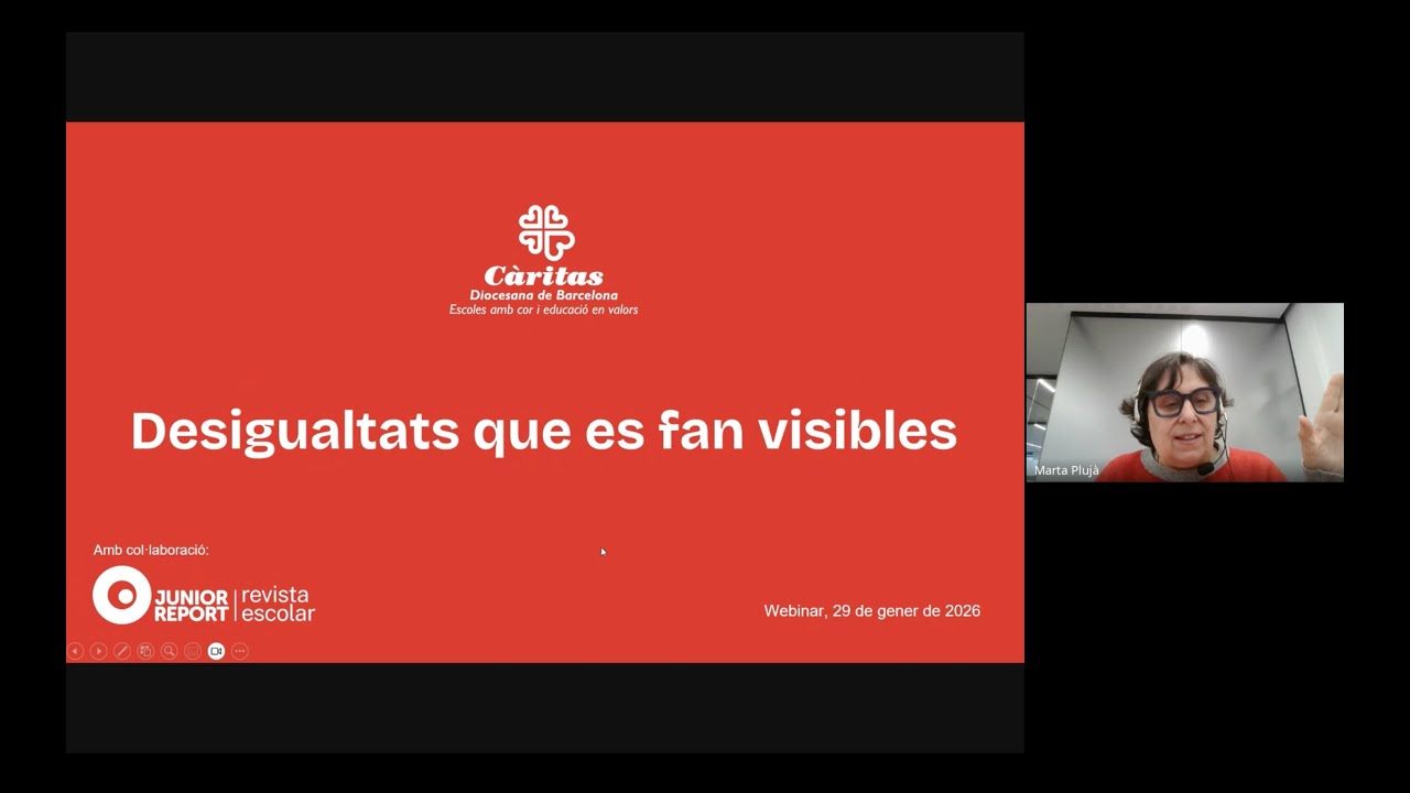 Webinar de Junior Report amb Càritas Barcelona