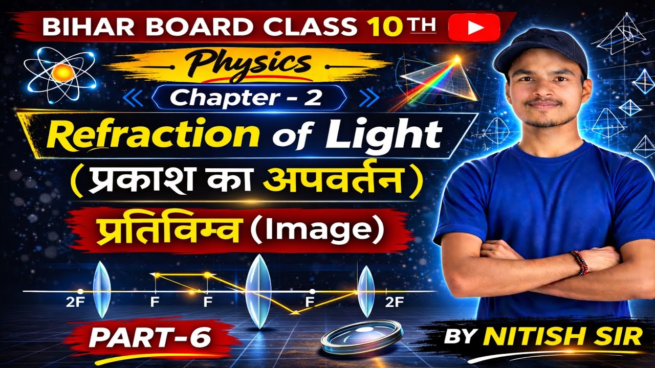 🎯 प्रकाश का अपवर्तन (Refraction of Light) || CLASS 10TH SCIENCE PHYSICS|| प्रतिबिंब IMAGE|| DAY-6