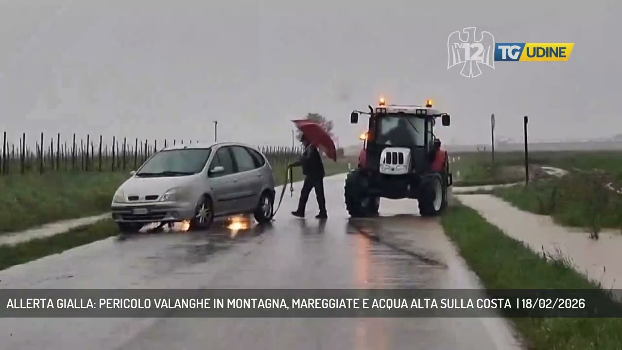 ALLERTA GIALLA: PERICOLO VALANGHE IN MONTAGNA, MAREGGIATE E ACQUA ALTA SULLA COSTA  | 18/02/2026